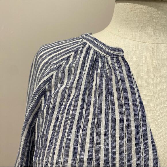 Rails Jasmine "Tibet Stripe" Light Weight Linen Blend Long Sleeve Dress - Picture 9 of 10